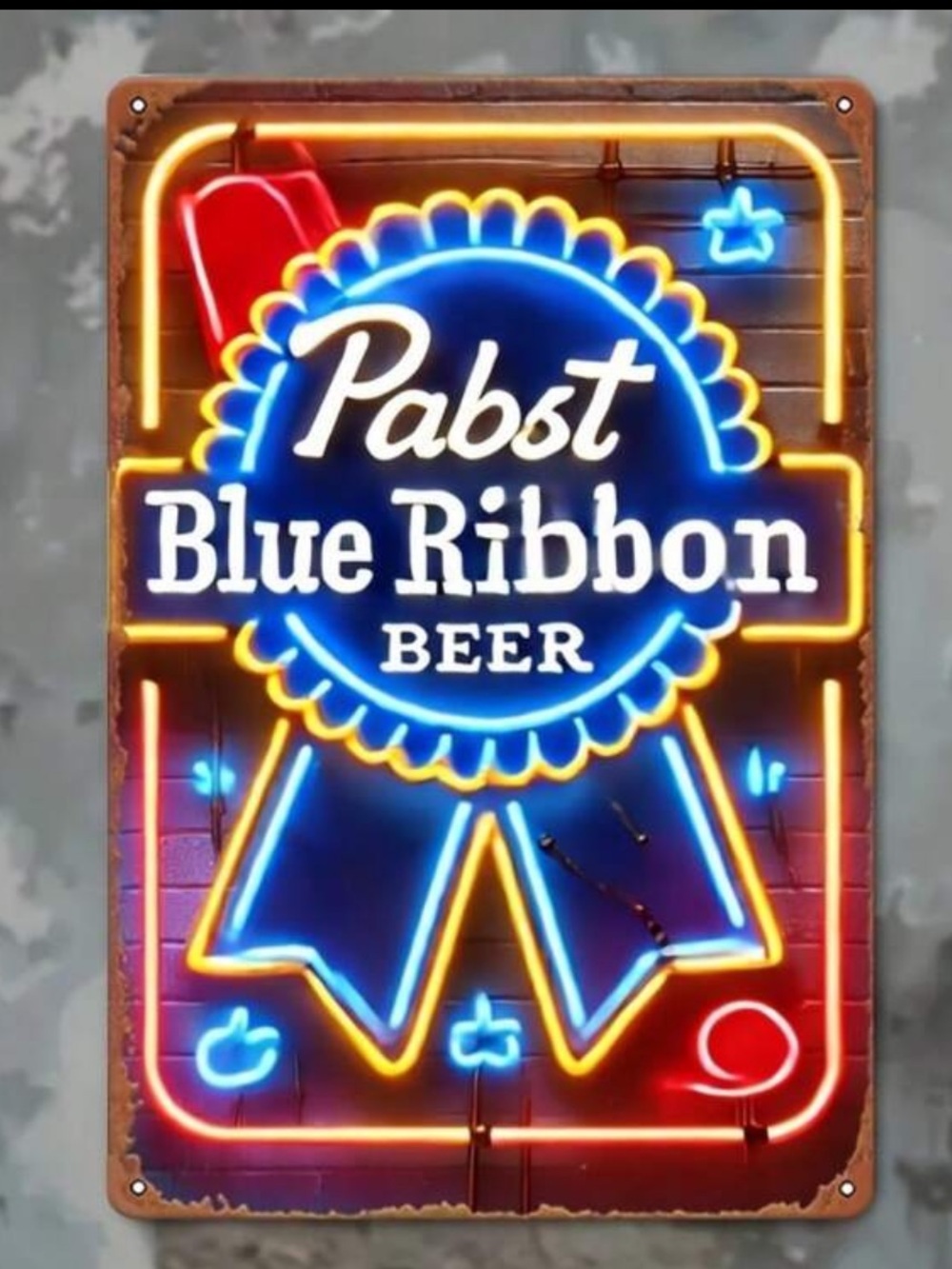 Vintage Vibrant Pabst Blue Ribbon Metal Wall Decor NEW 🏷️